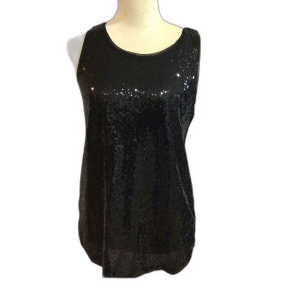 Fashion Women’s Sequence Black Tank Top. Size Medium - Picture 1 of 13